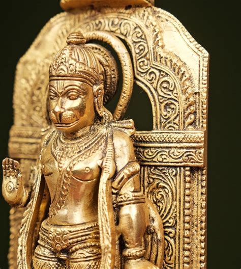 Buy Ekaa Handicrafts Gold Brass Lord Hanuman Ji Standing Statue For