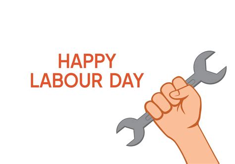 Happy Labour Day Labour Day Logo Concept With Wrench Vector