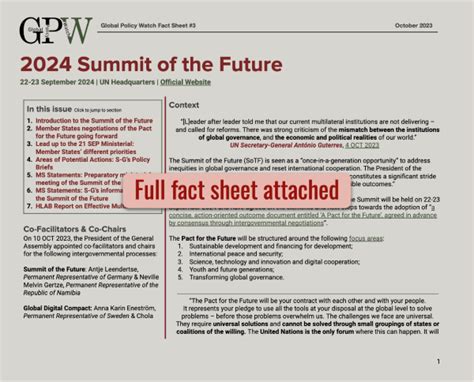 2024 UN Summit Of The Future Social Watch