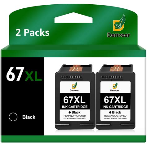 Hp 67xl High Yield Black Ink Cartridges Compatible For Hp Envy And Deskjet Series 2 Pack