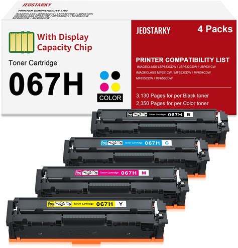 Amazon.com: Canon 067 Cyan and Black Toner Cartridges Compatible with ...