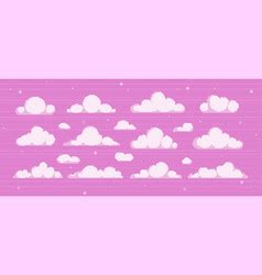 Pixel Art Sky Clouds 8 Bit Skyline Retro Video Vector Image