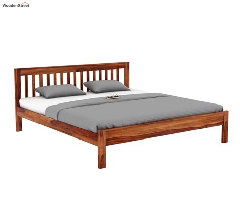 Buy Venice Wooden King Size Bed Without Storage Honey Finish At 42