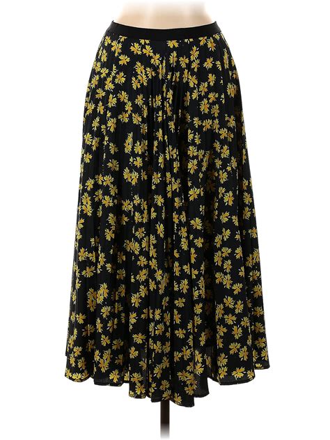 Derek Lam Collective 100 Polyester Color Block Floral Black Yellow