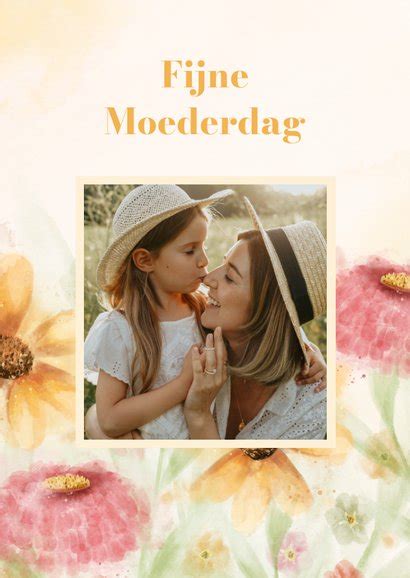 Moederdagkaart Met Foto En Vrolijke Kleurrijke Kaartje Go