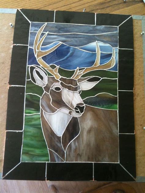 Stained Glass Deer Stained Glass Quilt Glass Painting Stained Glass Art