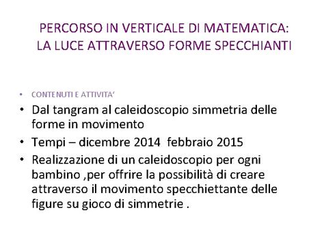 Il Curricolo In Verticale Di MATEMATICA Un Percorso