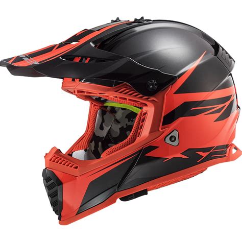 LS2 Casco MX MX 437 Fast Evo Roar Matte Nero Rosso Maciag Offroad