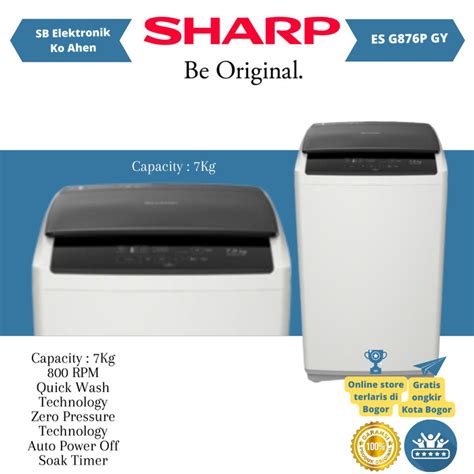 Jual SHARP MESIN CUCI TOP LOADING 7KG ES G876P GY 876PGY ES G876P