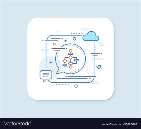 Block Diagram Line Icon Path Scheme Sign Vector Image