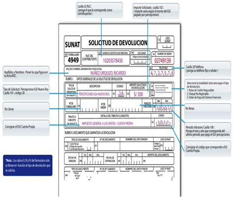 Modelo De Llenado Para Devolución De Percepción Del Igv Para Los Del