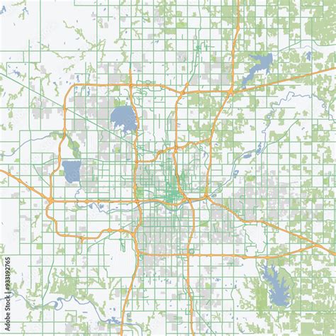 road map  oklahoma city  oklahoma  layered vector