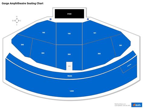 Gorge Amphitheatre Seating Chart - RateYourSeats.com