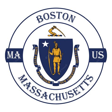 Premium Vector Boston Massachusetts Flag Usa Travel Souvenir Seal Stamp Badge Sticker Logo