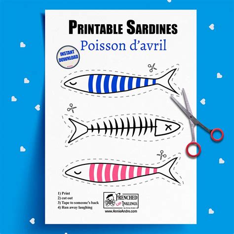 Printable Paper Fish For Poisson D Avril French April Fools