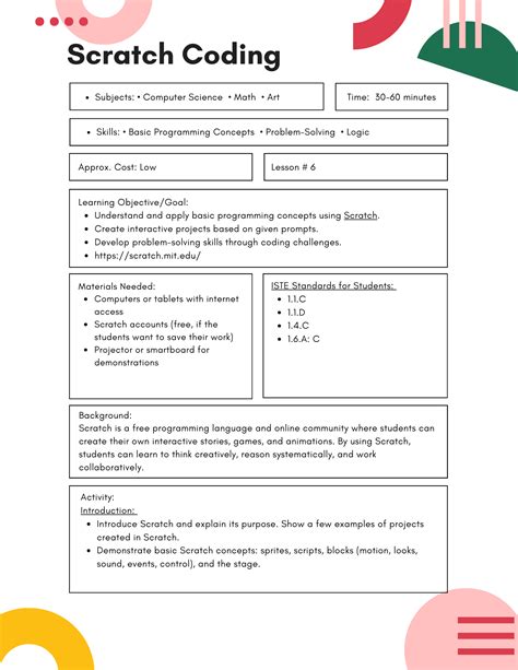 Scratch Coding | Lesson Plan