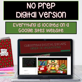 Christmas Order Of Operations Digital Escape Room By My Mrs Gute