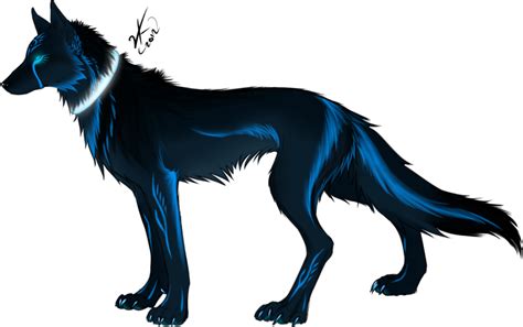 Black And Blue Anime Wolf