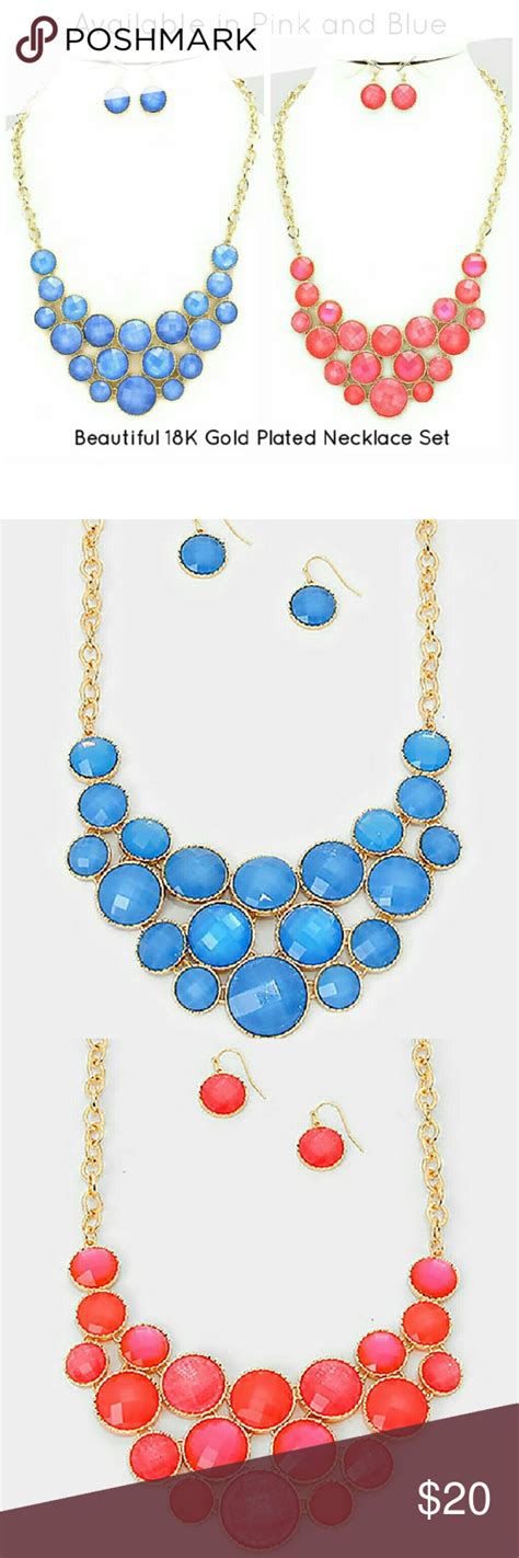 18K Gold Plated Statement Necklace Set Necklace Set Casual Necklaces