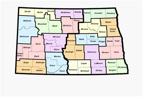 North Dakota Map Map Of North Dakota Cities Hd Png Download Kindpng