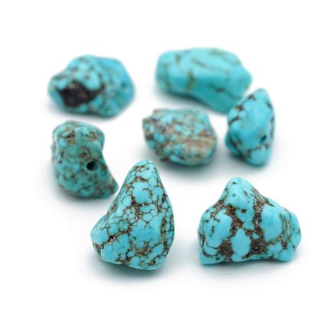 Genuine Turquoise Nuggets Center Drilled Mm Pcs Etsy