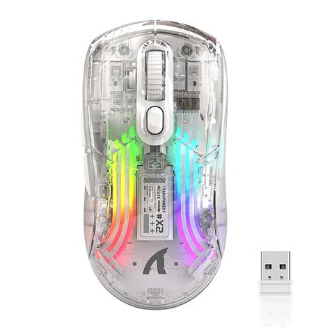 Mouse Sem Fio Para Jogos Transparente Modo Duplo 2 4G Bluetooth 3D