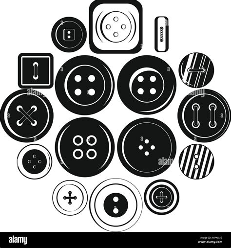 Clothes Button Icons Set Simple Style Stock Vector Image Art Alamy