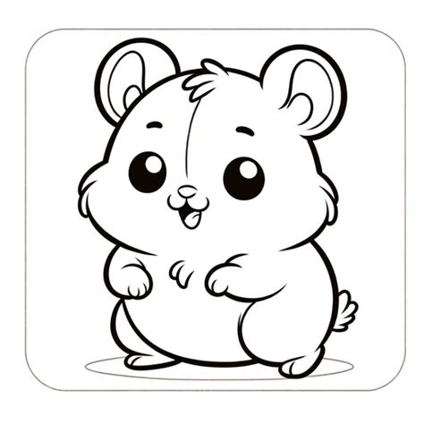 Cartoon Hamster Coloring Page- 4 Free Printable Pages