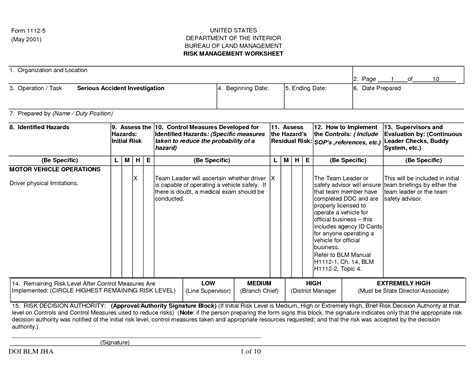 Army Composite Risk Management Form Fillable Printable Forms Free Online