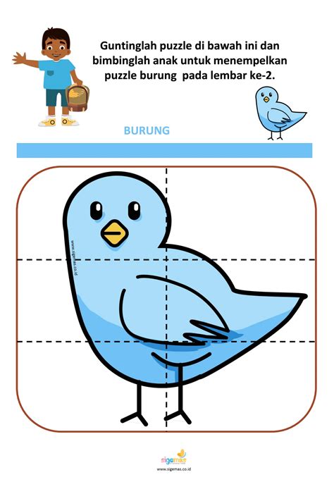 Menggunting Menempel Puzzle Untuk Paud Kurikulum Merdeka