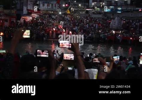 Haridwar India Circa April People On The Ganga River