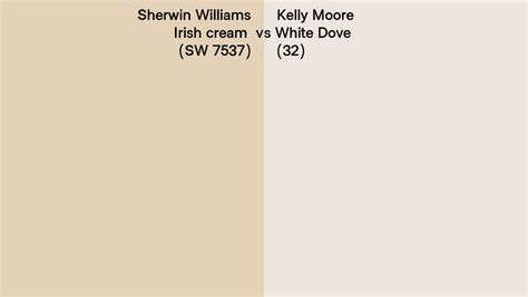 Sherwin Williams Irish Cream Sw 7537 Vs Kelly Moore White Dove 32 Side By Side Comparison