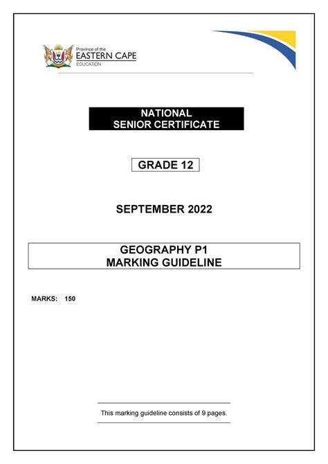 Geography P Memo Gr Sept English National Senior Certificate