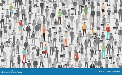 Crowd Of People With Few Individuals Highlighted Stock Vector Image