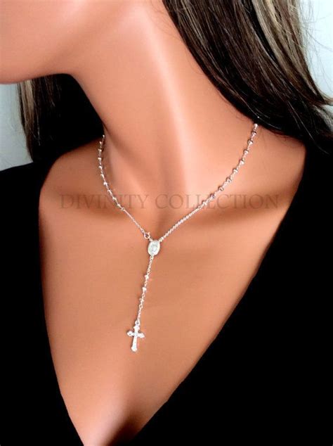 Best Seller Sterling Silver Rosary Necklace Pyrite Rosaries Etsy