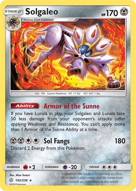 Solgaleo 142 Cosmic Eclipse 2019 Pokemon Card