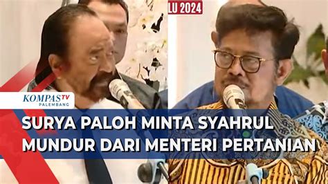 Tersangkut Kasus Korupsi Surya Paloh Minta Syahrul Mundur Dari Posisi