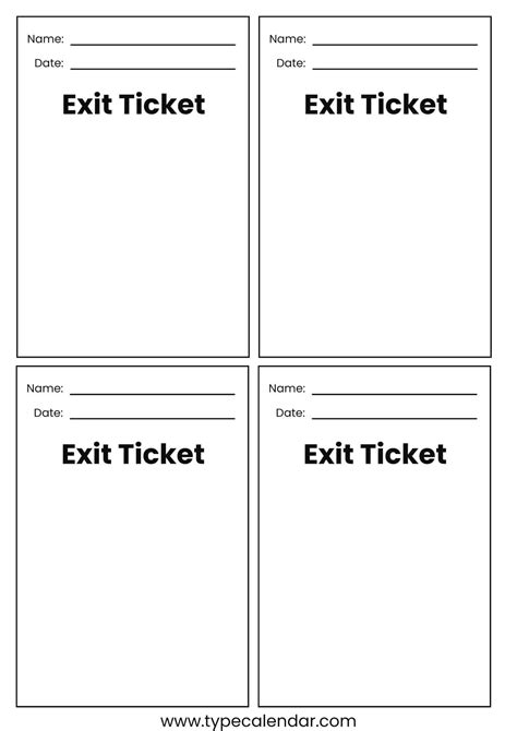 Free Printable Exit Ticket Templates PDF Word Examples