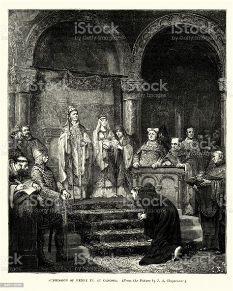 Submission Of Henry Iv Holy Roman Emperor At Canossa Stock Illustration