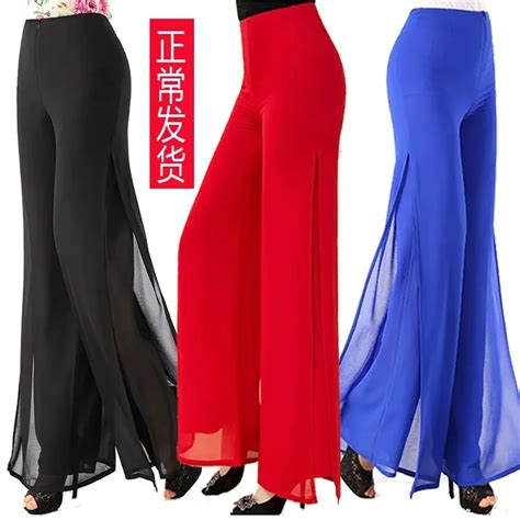 Summer Korean Chiffon Wide Leg Pants Women S Zipper Elasticity High