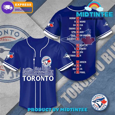 The Rolling Stones X Toronto Blue Jays Baseball Jersey Midtintee