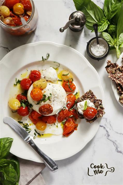 Burrata With Roasted Cherry Tomatoes Recipe Cook Me Recipes