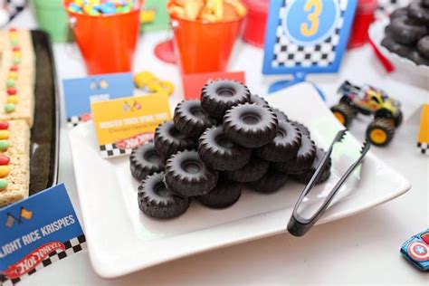 Hot Wheels Car Birthday Party Kara S Party Ideas Hot Wheels Birthday Monster Trucks