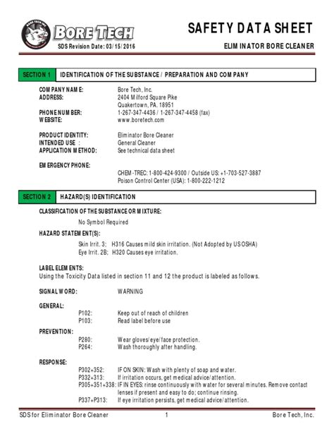 Safety Data Sheet Identification Pdf Toxicity Dangerous 41 Off