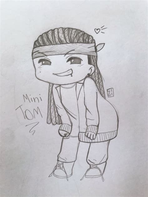 Tom Kaulitz chib TikTok camomila102 Desenhando esboços Desenho