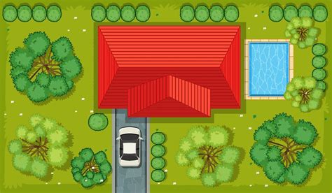 Top view of a house with garden area 2288251 Vector Art at Vecteezy