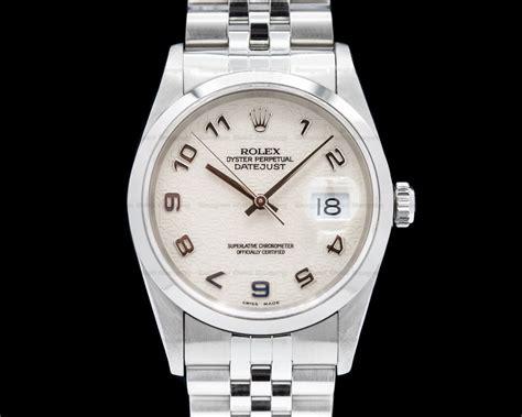 Rolex 16200 Datejust White Arabic Dial Jubilee Bracelet 48855