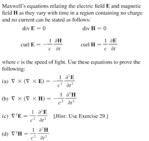 Solved Maxwell S Equations Relating The Electric Field E And Chegg