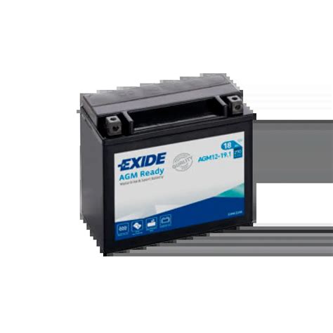 Exide Agm12 191 Batería De Moto Exide 18ah 12v