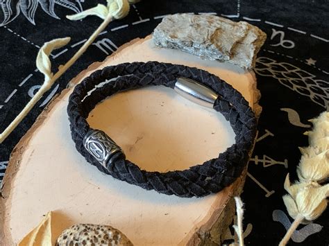 Wikinger Armband Amulett Wikingerschmuck Lederarmreif Rune Futhark